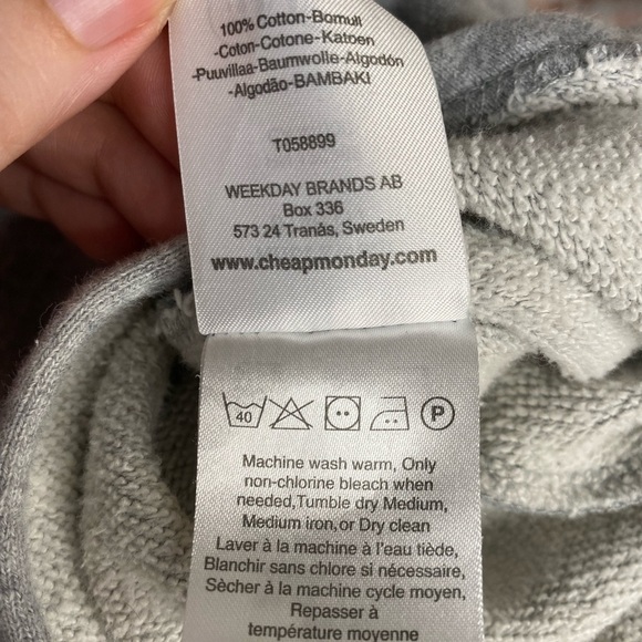 Cheap Monday Knot Twist Front Sweatshirt small - Picture 8 of 9